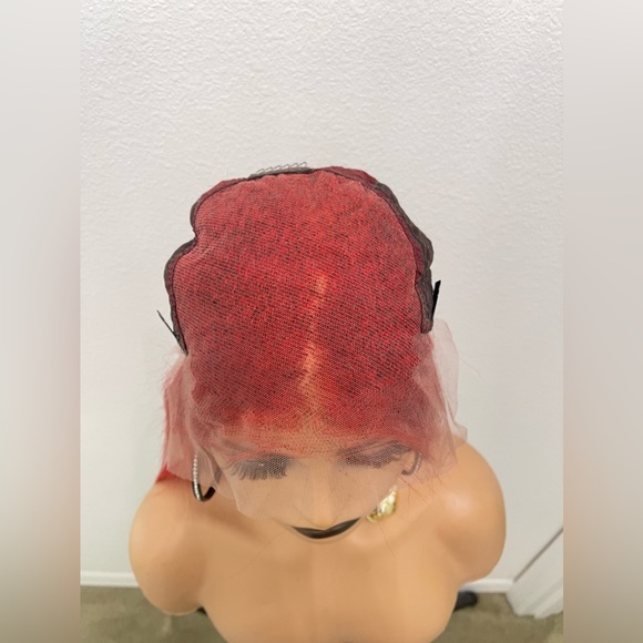 20” 13x6 Straight Human Hair Wig, Customized and Colored Red - Picture 10 of 12